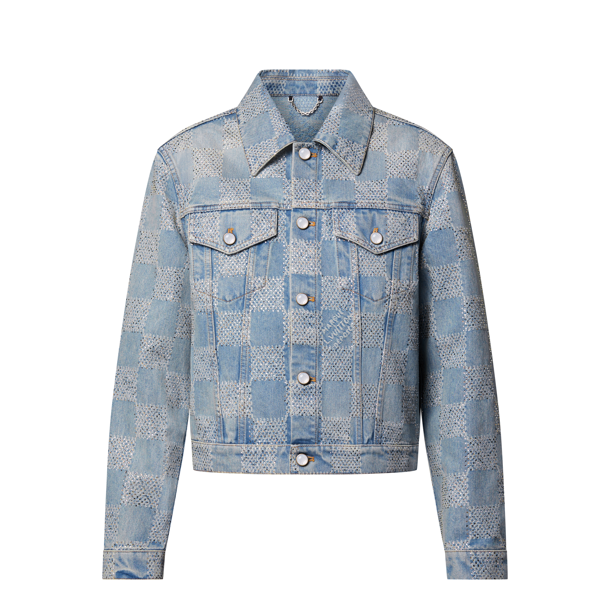 Made To Order Embellished Damier Denim Jacket - Luxury Ready to